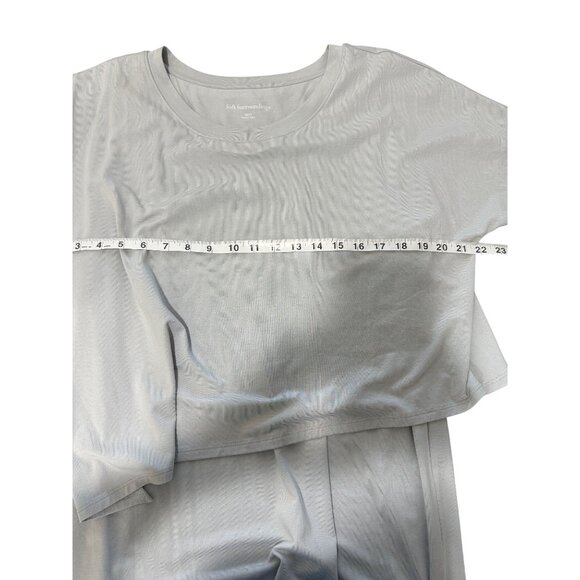 Soft Surroundings MyKonos Midi Dress Short Sleeve Stretch Pearl Blue Size L NEW - Picture 9 of 10